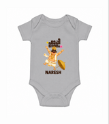 Mahabali Festive Wishes Romper - GREY - New Born (Chest 14")