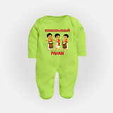 Chenda Melam Kids Full Body Suit - LIME GREEN - New Born (Chest 7.5")