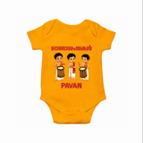 Chenda Melam Kids Romper - CHROME YELLOW - New Born (Chest 14")