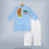 Kathakali Half Face Kurta - BABY BLUE - 3 - 6 Months Old (Chest 24", Kurta Length 14'', Waist 19", Pant Length 14")