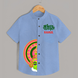 Kathakali Half Face Shirt - SKY BLUE - 0 - 6 Months Old (Chest 23")