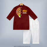 Kathakali Half Face Kurta - MAROON - 3 - 6 Months Old (Chest 24", Kurta Length 14'', Waist 19", Pant Length 14")