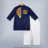 Kathakali Half Face Kurta - NAVY BLUE - 3 - 6 Months Old (Chest 24", Kurta Length 14'', Waist 19", Pant Length 14")