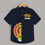 Kathakali Half Face Shirt - NAVY BLUE - 0 - 6 Months Old (Chest 23")