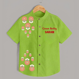 Kathakali Motif Trail Shirt - LIME GREEN - 0 - 6 Months Old (Chest 23")