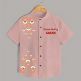 Kathakali Motif Trail Shirt - PEACH - 0 - 6 Months Old (Chest 23")