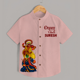 Kathakali & Theyyam Heritage Shirt - PEACH - 0 - 6 Months Old (Chest 23")