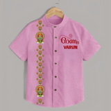 Kathakali Heritage Border Shirt - BABY PINK - 0 - 6 Months Old (Chest 23")
