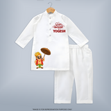 Mahabali Royal Kurta - WHITE - 3 - 6 Months Old (Chest 24", Kurta Length 14'', Waist 19", Pant Length 14")