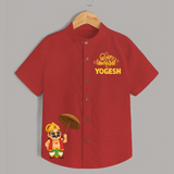 Mahabali Royal Shirt - RED - 0 - 6 Months Old (Chest 23")