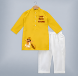 Little Maveli Kurta - CHROME YELLOW - 3 - 6 Months Old (Chest 24", Kurta Length 14'', Waist 19", Pant Length 14")