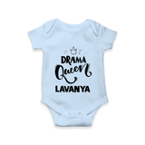 Drama Queen Personalized Romper - BABY BLUE - New Born (Chest 14")