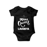 Drama Queen Personalized Romper - BLACK - New Born (Chest 14")