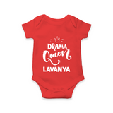 Drama Queen Personalized Romper - RED - New Born (Chest 14")