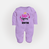 Selfie Queen Personalized Full Body Suit - LILAC - New Born (Chest 7.5")