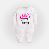 Selfie Queen Personalized Full Body Suit - WHITE - New Born (Chest 7.5")