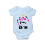 Selfie Queen Personalized Romper - BABY BLUE - New Born (Chest 14")