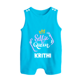 Selfie Queen Personalized Button Romper - SKY BLUE - New Born (Chest 18")