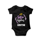 Selfie Queen Personalized Romper - BLACK - New Born (Chest 14")