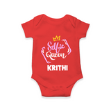 Selfie Queen Personalized Romper - RED - New Born (Chest 14")