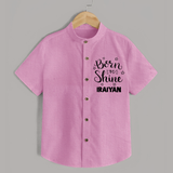 Born To Shine Personalized Shirt - BABY PINK - 0 - 6 Months Old (Chest 23")