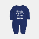 Born To Shine Personalized Full Body Suit - NAVY BLUE - New Born (Chest 7.5")