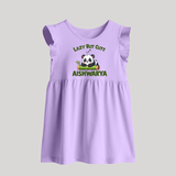 Lazy But Cute Personalized Baby Frock - LILAC - 0 - 3 Months Old (Chest 17")