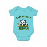 Lazy But Cute Personalized Romper - ARCTIC BLUE - New Born (Chest 14")