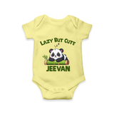 Lazy But Cute Personalized Romper - PASTEL YELLOW - New Born (Chest 14")