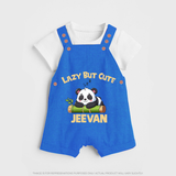 Lazy But Cute Personalized Dungaree - COBALT BLUE - 0 - 5 Months Old (Chest 18")