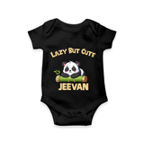 Lazy But Cute Personalized Romper - BLACK - New Born (Chest 14")