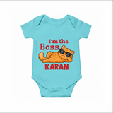 I'm The Boss Personalized Romper - ARCTIC BLUE - New Born (Chest 14")