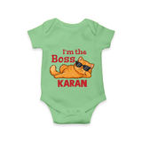 I'm The Boss Personalized Romper - GREEN - New Born (Chest 14")