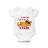 I'm The Boss Personalized Romper - WHITE - New Born (Chest 14")