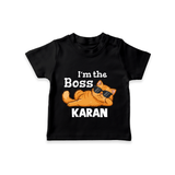 I'm The Boss Personalized TShirt - BLACK - 0-5 Months Old (Chest 17")