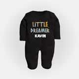 Little Dreamer Personalized Full Body Suit - BLACK - New Born (Chest 7.5")
