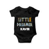 Little Dreamer Personalized Romper - BLACK - New Born (Chest 14")