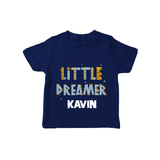 Little Dreamer Personalized TShirt - NAVY BLUE - 0-5 Months Old (Chest 17")