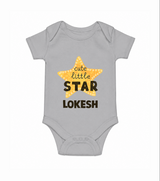 Cute Little Star Personalized Romper - GREY - New Born (Chest 14")
