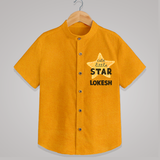 Cute Little Star Personalized Shirt - CHROME YELLOW - 0 - 6 Months Old (Chest 23")