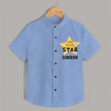 Cute Little Star Personalized Shirt - SKY BLUE - 0 - 6 Months Old (Chest 23")