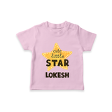 Cute Little Star Personalized TShirt - BABY PINK - 0-5 Months Old (Chest 17")