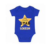 Cute Little Star Personalized Romper - COBALT BLUE - New Born (Chest 14")