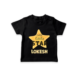 Cute Little Star Personalized TShirt - BLACK - 0-5 Months Old (Chest 17")