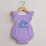 Baby Boss Boy Personalized Romper Frock - LILAC - 0 - 3 Months Old (Chest 19")