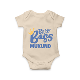 Baby Boss Boy Personalized Romper - IVORY - New Born (Chest 14")