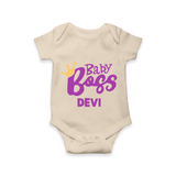 Baby Boss Girl Personalized Romper - IVORY - New Born (Chest 14")