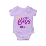 Baby Boss Girl Personalized Romper - LILAC - New Born (Chest 14")