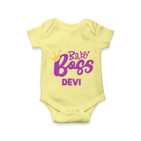 Baby Boss Girl Personalized Romper - PASTEL YELLOW - New Born (Chest 14")