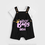 Baby Boss Girl Personalized Dungaree - BLACK - 0 - 5 Months Old (Chest 18")